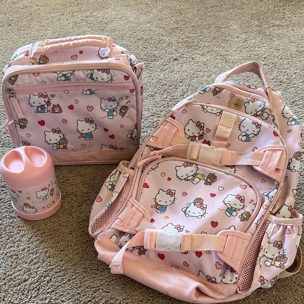Pottery Barn Hello Kitty Pink Backpack and Lunch Set
